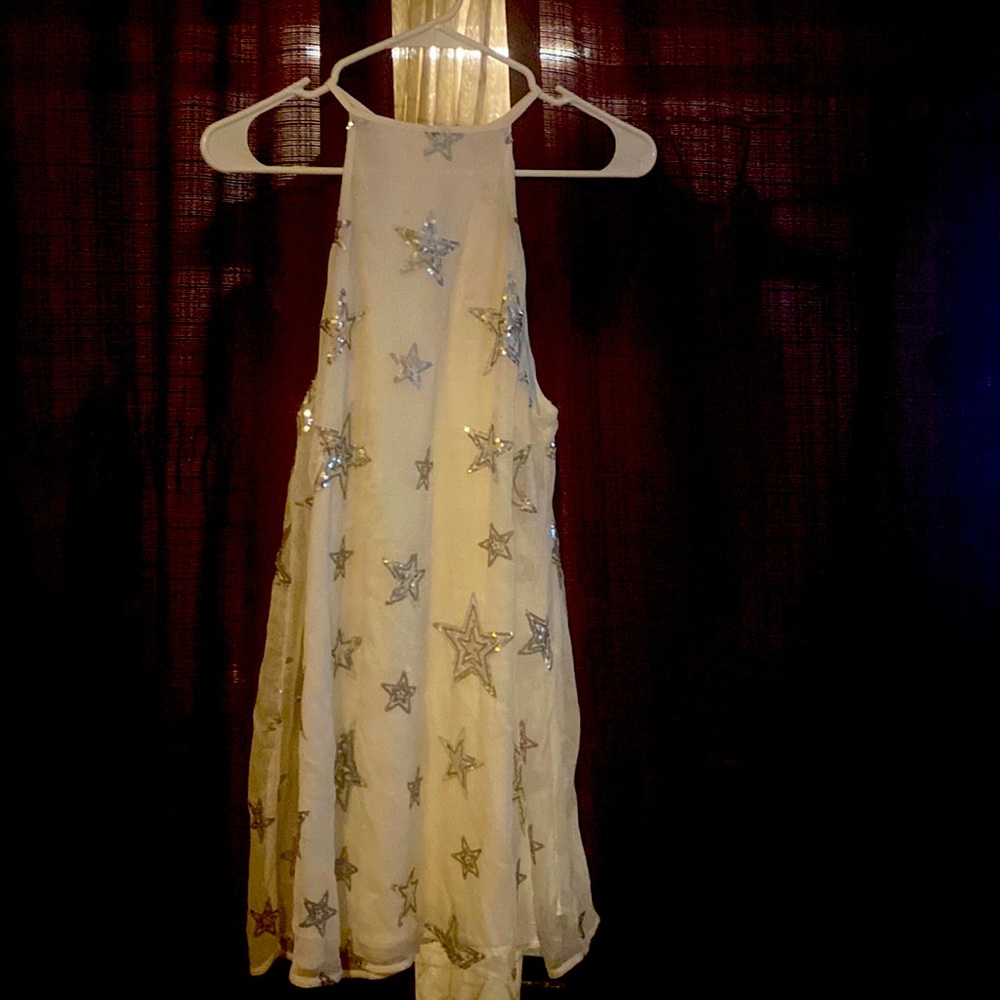 SMYM | White & Silver Sequin Star Gomez Dress | S